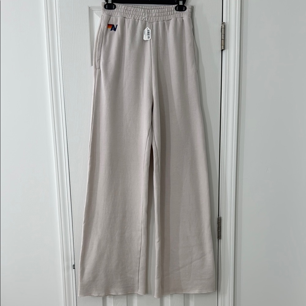 Aviator Nation wide leg pocket sweatpants in color - dove